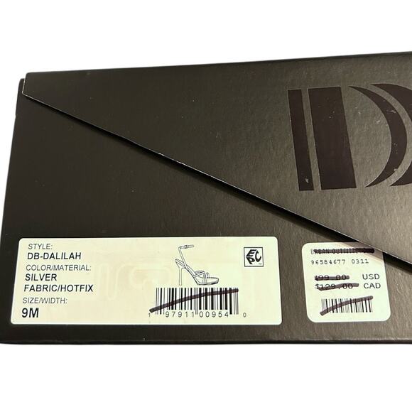 D’Amelio Footwear Dalilah Silver Rhinestone Ankle Strap Sandal Women's 9 NEW - Picture 7 of 7